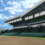 「銀傘」をアルプス席まで拡張した甲子園球場のイメージ(阪神電気鉄道提供)