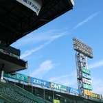 アルプススタンド(奥)まで銀傘が拡張される阪神甲子園球場=西宮市(撮影・笠原次郎)