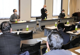 観光地域づくり法人の認定を受け、基本方針などが確認された説明会=姫路商工会議所 観光地域づくり法人の認定を受け、基本方針などが確認された説明会=姫路商工会議所