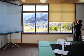 旅館の会議室。オンライン会議ができるように整備したが、利用は低調という=姫路市夢前町前之庄 旅館の会議室。オンライン会議ができるように整備したが、利用は低調という=姫路市夢前町前之庄