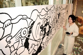 大阪の都心部から西脇に移住したドーリーさん=西脇市比延町 大阪の都心部から西脇に移住したドーリーさん=西脇市比延町