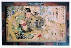 太平記の名場面「桜井の別れ」を描いた楠公訣子図絵馬(加西市教委提供) 太平記の名場面「桜井の別れ」を描いた楠公訣子図絵馬(加西市教委提供)