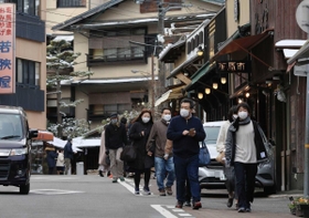 昨年末の有馬温泉街=2020年12月31日、神戸市北区