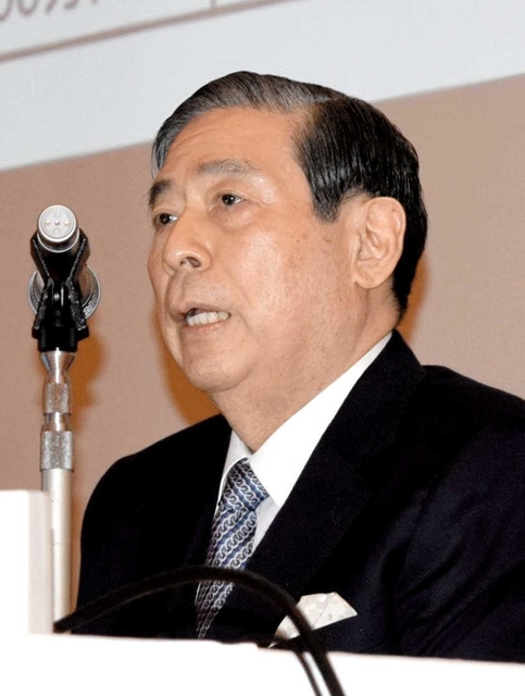 国際金融都市の必要性を語るSBIホールディングスの北尾吉孝社長=神戸市中央区港島中町6