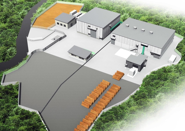 和歌山県に新設する小規模木質バイオマス発電所の完成イメージ(シン・エナジー提供)