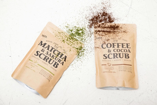 MAM&d.が販売するコーヒーと抹茶のスクラブ(同社提供)