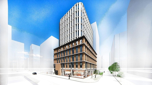 神戸銀行協会ビルの建て替えに伴い、新たに建設されるビルの完成予想図(神戸土地建物提供)