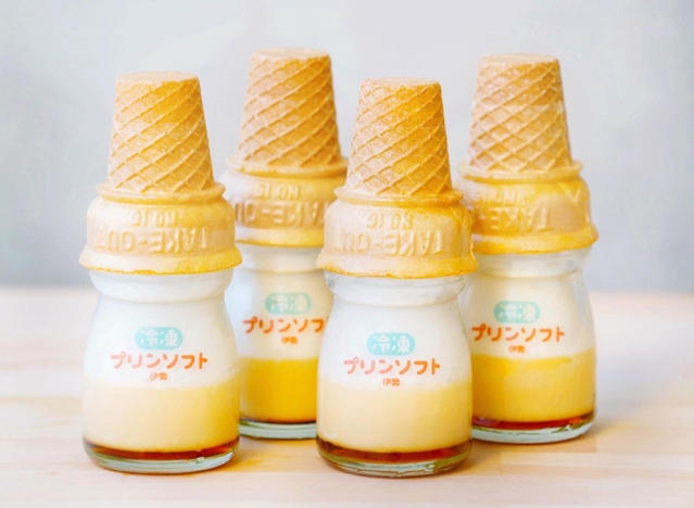 三重県・伊勢発の「冷凍プリンソフト」(大丸神戸店提供)