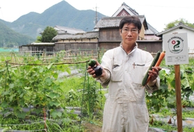 自然農法で野菜を育てる齋藤さん=三田市田中 自然農法で野菜を育てる齋藤さん=三田市田中