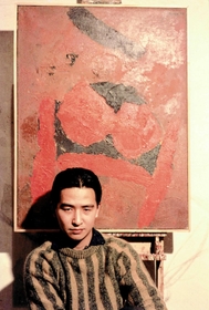 1964年、作品の前で 1964年、作品の前で