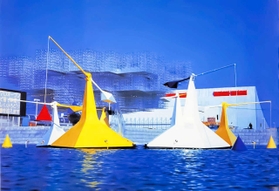 大阪万博の進歩の湖に浮かぶ「フローティング・サウンド」 大阪万博の進歩の湖に浮かぶ「フローティング・サウンド」