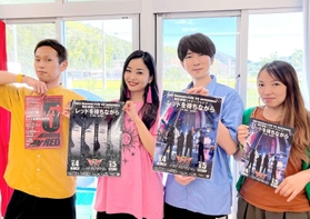 「レッドを待ちながら」に出演する4人=たつの市揖保川町二塚 「レッドを待ちながら」に出演する4人=たつの市揖保川町二塚