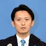 自民に加え、維新から推薦を受けた斎藤元彦氏=神戸市中央区