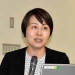 震災報道について語る神戸新聞社の中島摩子・阪神総局デスク兼編集局編集委員=1日午後、横浜市中区