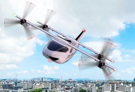 スカイリンクテクノロジーズが開発する垂直離着陸機のイメージ(同社提供) スカイリンクテクノロジーズが開発する垂直離着陸機のイメージ(同社提供)
