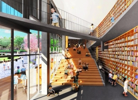 安藤忠雄さんが建設する「(仮称)こどものための図書館」のイメージ(安藤忠雄建築研究所提供) 安藤忠雄さんが建設する「(仮称)こどものための図書館」のイメージ(安藤忠雄建築研究所提供)