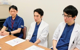 網膜動脈閉塞症に対応する新たな体制について説明する脳卒中センターの(左から)太田剛史医師、尾原信行医師、藤原悟医師=神戸市中央区港島南町2、市立医療センター中央市民病院 網膜動脈閉塞症に対応する新たな体制について説明する脳卒中センターの(左から)太田剛史医師、尾原信行医師、藤原悟医師=神戸市中央区港島南町2、市立医療センター中央市民病院