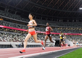 女子1500メートルで優勝した田中希実(左手前) 女子1500メートルで優勝した田中希実(左手前)