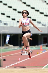 女子走り幅跳びの兵庫記録保持者、秦澄美鈴。今季は高いレベルで安定感が増した=大阪市のヤンマースタジアム長居 女子走り幅跳びの兵庫記録保持者、秦澄美鈴。今季は高いレベルで安定感が増した=大阪市のヤンマースタジアム長居