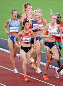 女子5000メートル予選 力走する田中希実 女子5000メートル予選 力走する田中希実