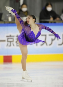 女子フリーで演技する坂本花織=木下アカデミー京都アイスアリーナ(代表撮影) 女子フリーで演技する坂本花織=木下アカデミー京都アイスアリーナ(代表撮影)