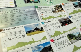 丹波県民局が新たに追加した10の地域ルートを網羅したサイクリスト向けのマップ=丹波市柏原町柏原 丹波県民局が新たに追加した10の地域ルートを網羅したサイクリスト向けのマップ=丹波市柏原町柏原