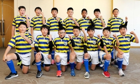 ヒーローズカップ決勝大会に出場する加古川ラグビースクールの6年生=加古川市役所 ヒーローズカップ決勝大会に出場する加古川ラグビースクールの6年生=加古川市役所