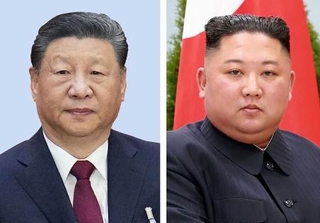 中国の習近平国家主席、北朝鮮の金正恩朝鮮労働党総書記(朝鮮通信=共同)