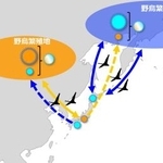 野鳥集団におけるウイルス多様化のイメージ図(農業・食品産業技術総合研究機構提供)