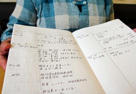 女性会社員がどんなときに発作を起こしたかなどを書いた日記。医師への説明にも役立つという=明石市内(画像の一部を加工しています) 女性会社員がどんなときに発作を起こしたかなどを書いた日記。医師への説明にも役立つという=明石市内(画像の一部を加工しています)