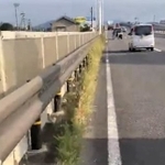 現場は車通りの多い国道(hinataboccoさん提供、Twitterよりキャプチャ撮影)