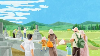 お盆のお墓参り ※イラストはイメージです(Ko hamari/stock.adobe.com)