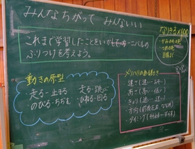 「新聞マン」の動きもダンスの振り付けも、児童それぞれが自由にイメージし、考えていく=三木市別所町西這田 「新聞マン」の動きもダンスの振り付けも、児童それぞれが自由にイメージし、考えていく=三木市別所町西這田