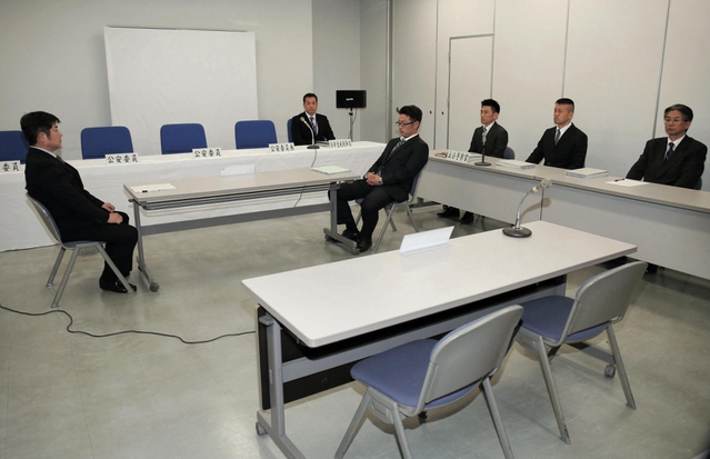 暴力団神戸山口組に対する兵庫県公安委員会の意見聴取会場=22日午後、兵庫県警本部