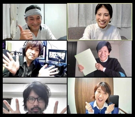 オンライン芝居の上演に向け、稽古もオンラインでする出演者ら（はせなかりえさん提供）