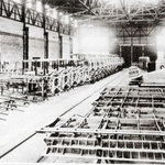 １９２３年、川崎造船所兵庫工場にあった飛行機工場（川崎重工業提供）