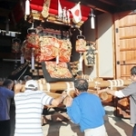今年で見納めとなった大窪太鼓保存会の布団太鼓＝明石市大久保町大窪