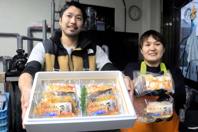 明石産のタコなどをみそに漬けた「漬け活魚」＝明石市藤が丘２