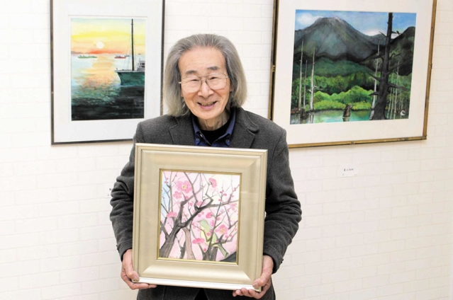 四季の花鳥や山並み描く 安らぎ感じる水彩画初披露 陶芸家・小倉健さん