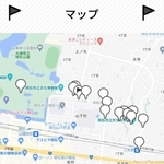 各スポットの場所が表示されたマップ