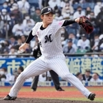 プロ初勝利を挙げたロッテ・中森俊介選手＝４月５日、ＺＯＺＯマリン