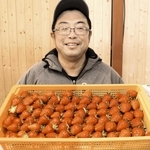 真っ赤に完熟した清水いちご＝明石市魚住町清水