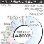 市民１人当たりの予算の使い道