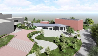 明石市が旧市立図書館跡地に建設を計画している地域交流センター（仮称）のイメージ図（明石市提供）