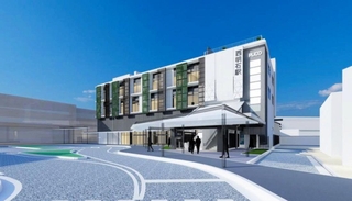 ＪＲ西明石駅南側で建設中のプリコ西明石南館の完成イメージ図（ＪＲ西日本アーバン開発提供）