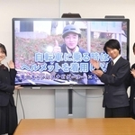 交通安全の啓発動画制作に携わった生徒ら＝神戸市西区春日台６