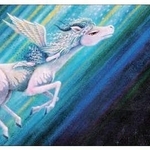 たなかしんさんの作品「一縷の望み」がデザインされた衆院選の投票済証明書（明石市提供）