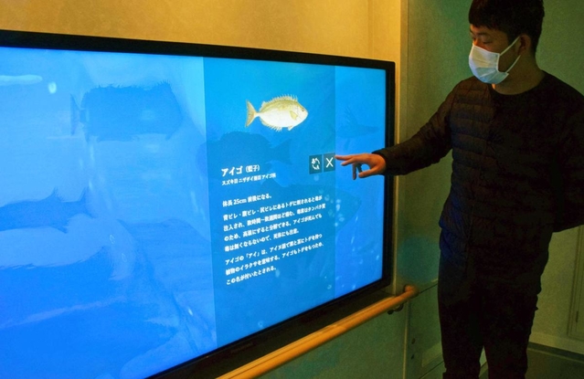 船内に設けられた「デジタル水族館」＝南あわじ市福良