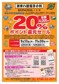 ポイント還元キャンペーンのチラシ（洲本外町地域まちなか再生協議会事務局提供）