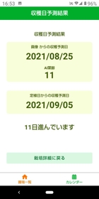 画像や気象予報を基に、標準的な収穫時期から「１１日早まっている」とはじき出す（県提供）